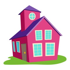 Colored house icon. Cartoon illustration of colored house vector icon for web