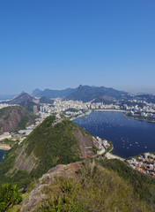 Brazil, City of Rio de Janeiro, Sugarloaf mountain, View towards Botafogo and Flamengo Neighbourhoods.