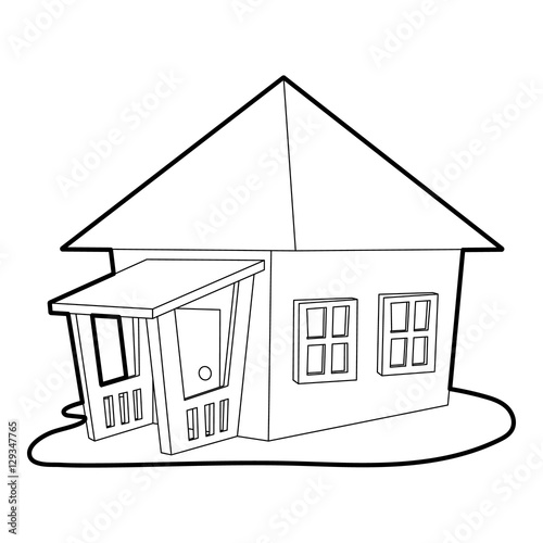 Download "Bungalow icon. Outline illustration of bungalow vector ...