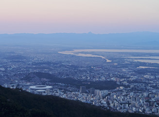 Brazil, City of Rio de Janeiro, City viewed from the Corcovado Mountain.