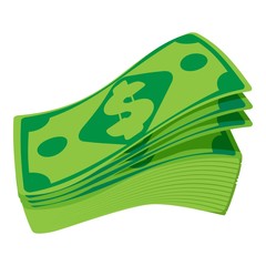 Pask cash icon. Cartoon illustration of pack cash vector icon for web