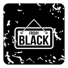 Discount black friday icon. Grunge illustration of discount black friday vector icon for web