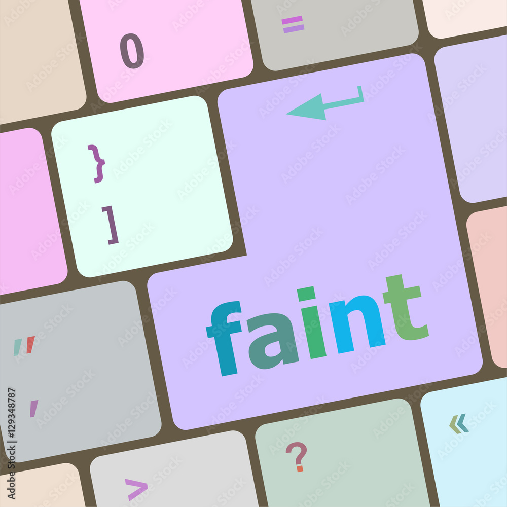 Poster faint word on keyboard key, notebook computer button
