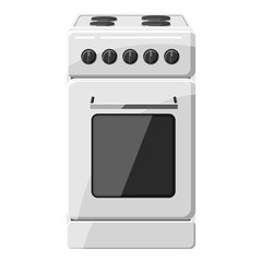 Stove for cooking icon. Gray monochrome illustration of stove for cooking vector icon for web