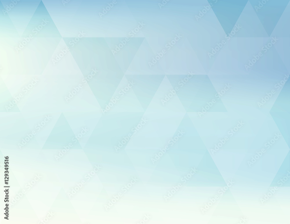 Poster Powder blue simple pattern textured by triangles. Vector background