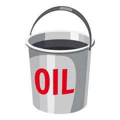 Oil in bucket icon. Cartoon illustration of oil in bucket vector icon for web