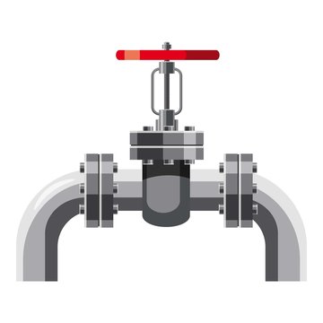 Oil pipe with valves icon. Cartoon illustration of oil pipe with valves vector icon for web