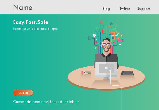 Basic Tech Services Landing Page Layout