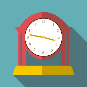 Table clock icon. Flat illustration of table clock vector icon for web