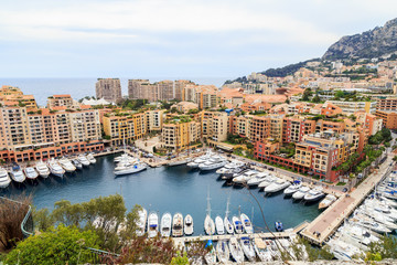 Fototapeta na wymiar Editorial. April 21, 2016. Monaco, the Principality of Monaco, view of the Fontvieille district.