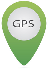 green gps icon pointer from map and web