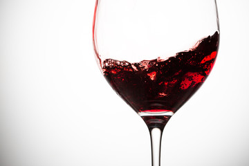 Red wine in wineglass.
