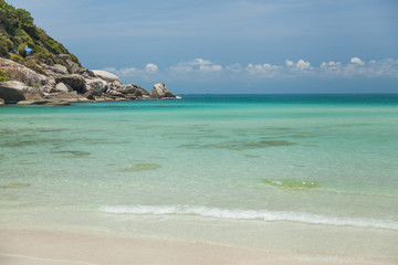 Fototapeta na wymiar Sandy beach view in Koh Phangan Thailand