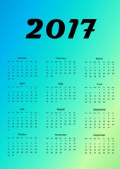 Calendar for 2017. Design element. Vector illustration.