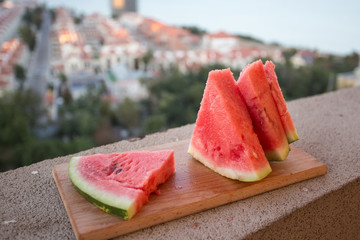 Fresh sliced watermelon