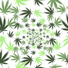 Fototapeta premium cannabis marijuana leaf vector seamless pattern