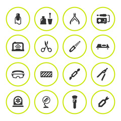 Fototapeta premium Set round icons of manicure