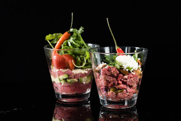 tartare in the glass
