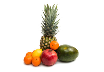 set of tropical fruit