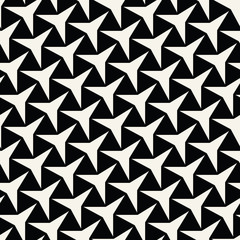 Abstract geometry black and white deco art  three point star pattern