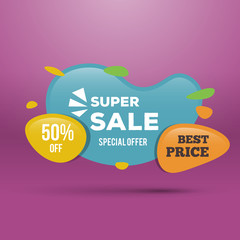 Modern Sale badge and special offer template for web and print.