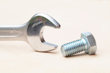 Bolt and nut with tools