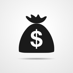 Money bag icon. Vector illustration.