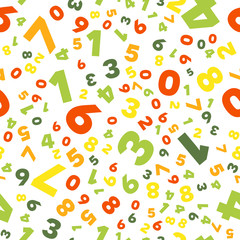 Seamless vector pattern - different numbers