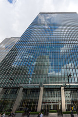 Fototapeta premium LONDON, ENGLAND - JUNE 17 2016: Business building and skyscraper in Canary Wharf, London, England, Great Britain