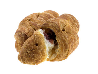 Fresh croissant isolated on white background.