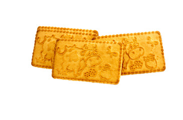 Shortbread biscuits on a white background