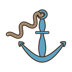 anchor and rope boat nautical sign vector illustration eps 10