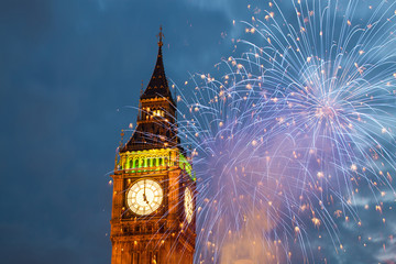  fireworks display around Big Ben