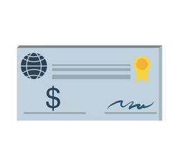 bank check paper isolated icon vector illustration design