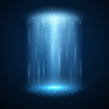 UFO light beam isolated. Vector illustration
