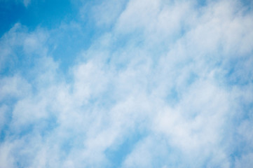 Obraz premium Fantastic soft white clouds against blue sky