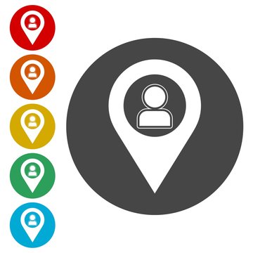 Flat user location icon, User location icon 