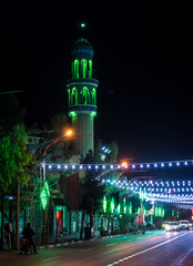 Obraz premium Mosque minaret in Kashan city in Iran