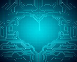 Background conceptual image of digital heart symbol 