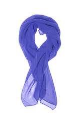 blue Shawl-scarf isolated on white