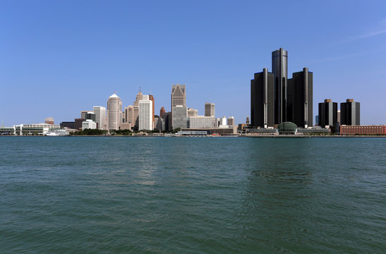 Skyline of Detroit Michigan
