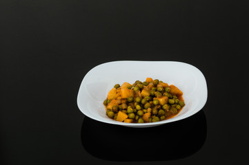 Traditional Turkish food, green peas with potato