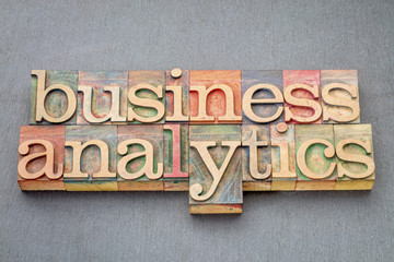 Fototapeta premium business analytics in wood type