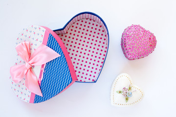 Obraz na płótnie Canvas heart shaped gift boxes for St. Valentine
