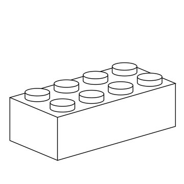 recommend clip art: Line drawing of a building block