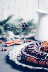 Christmas cake with dried fruit