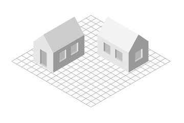 isometric illustration of simple private house - 129367763