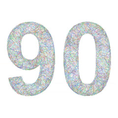 Colorful sketch anniversary design - number 90
