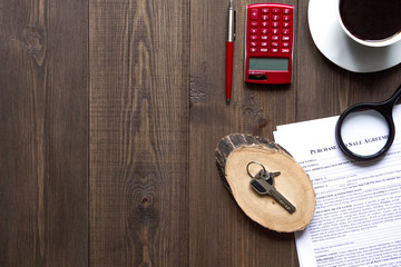 selection of home before buying on white background top view