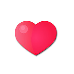 Pink heart on a white background.